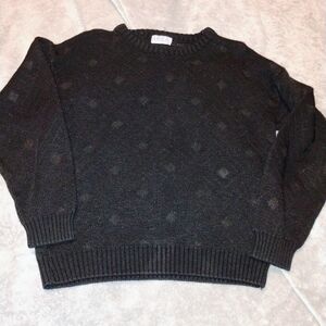 AREA Women's Medium Black Crewneck Knit Sweater